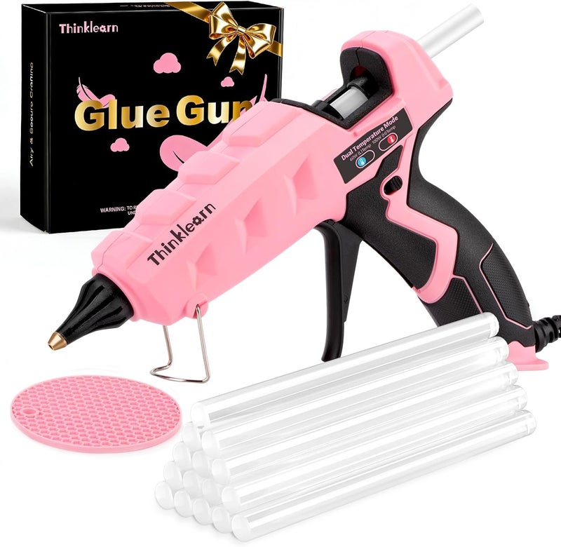 ThinkLearn Hot Glue Gun Full Size, 60/100W Dual Power Glue Gun with 15 Glue Sticks(7/16''), Heavy Duty Large Glue Gun Kit, Hot Glue Gun and Sticks Set for Crafts, Arts, DIY and Home Repairs - Image 1